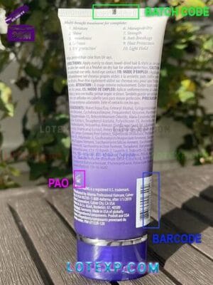 Alterna clean beauty product emphasizing its manufacturing date check via Lotexp.com.