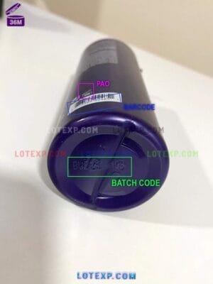 Alterna hair product with a batch code being checked on Lotexp.com for freshness.