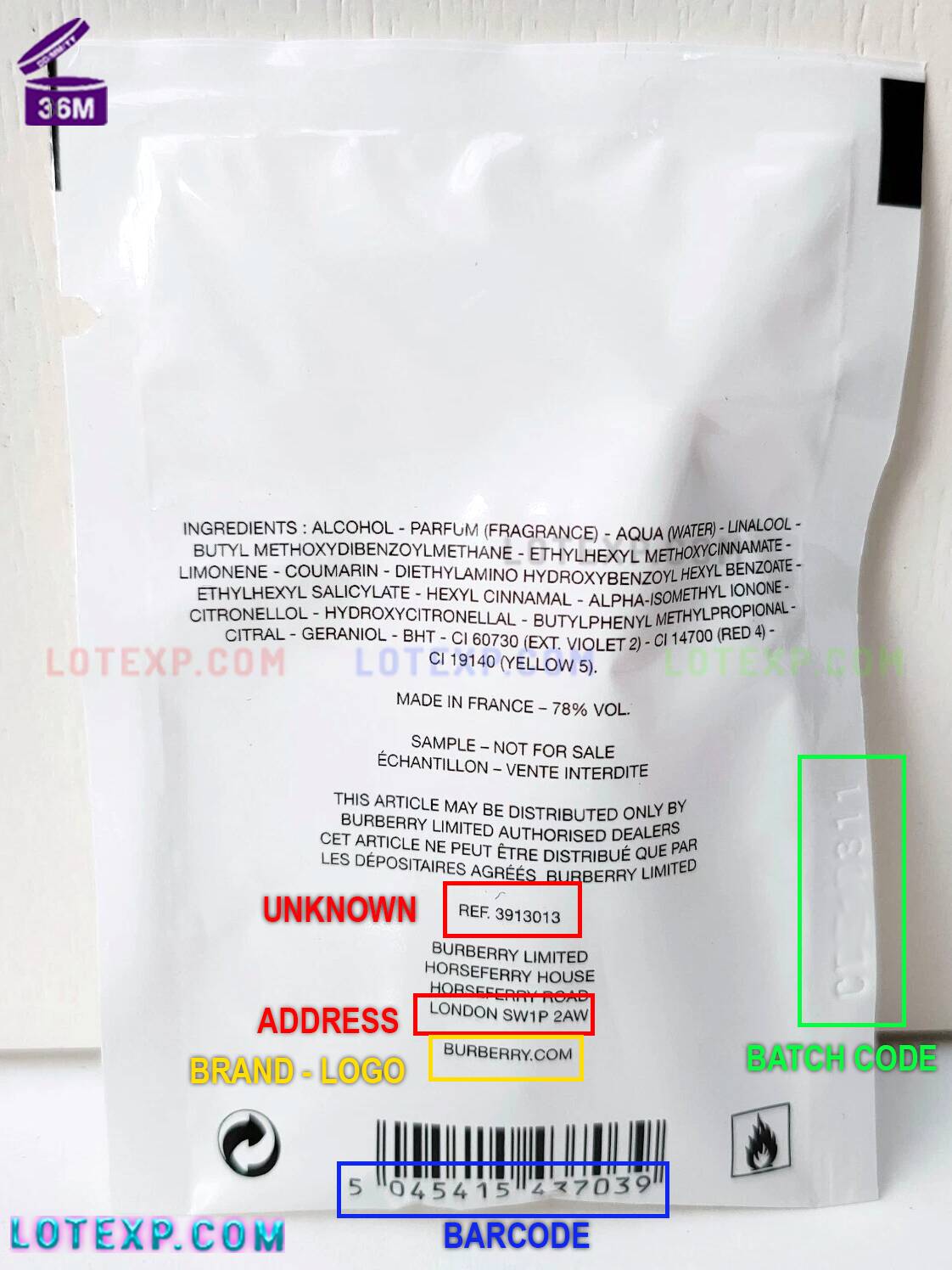 Burberry Fragrances Batch Code Check 18 Burberry Fragrances grooming expiry date verification interface