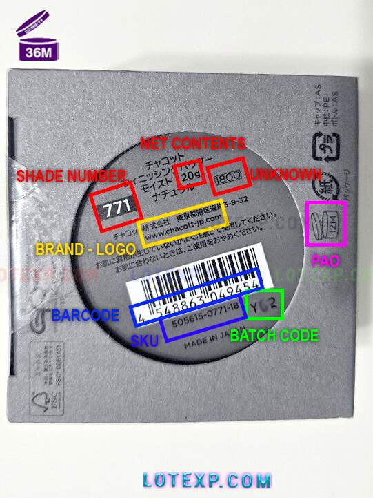 Check Chacott Batch Code 2 Chacott Creamy Cheek & Lip Blush compact, ready for batch code calculation