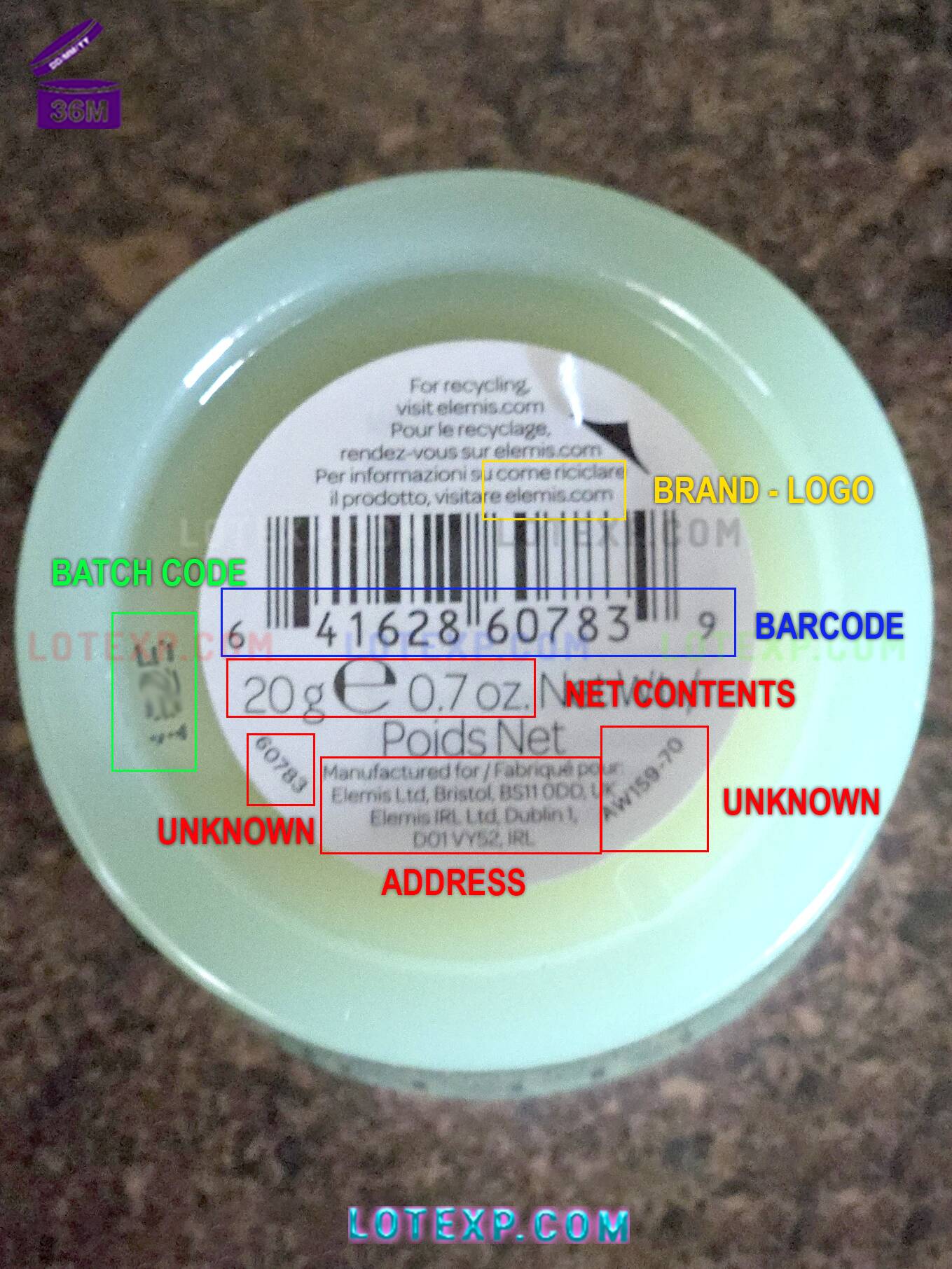 Elemis Batch Code Checker 5 Elemis perfume or fragrance mist bottle, with the batch code clearly visible.