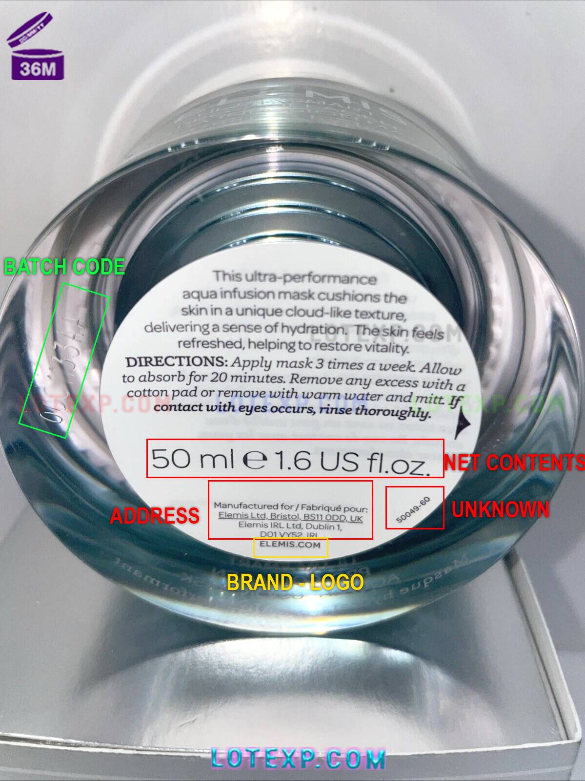 Elemis Batch Code Checker 6 Elemis hair oil bottle, focusing on the batch code for dating.