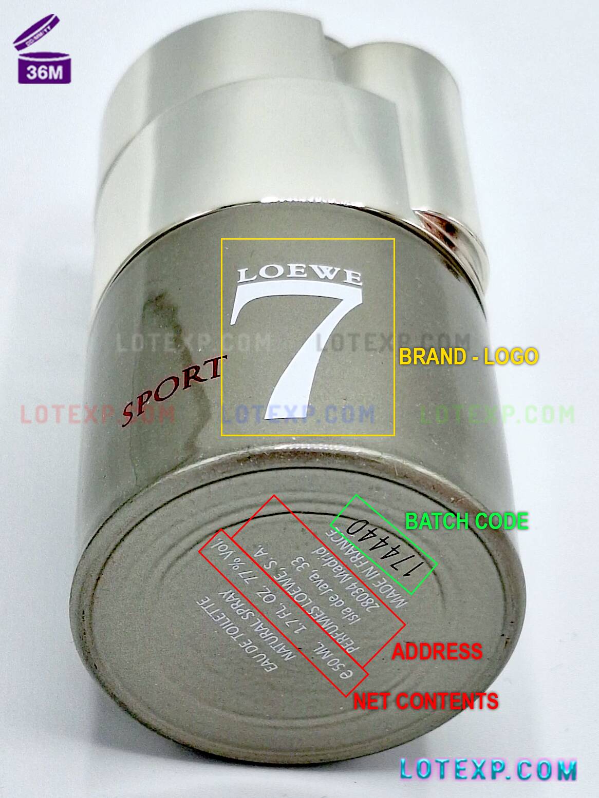 Loewe Batch Code 2 Loewe facial serum bottle with a clear date code, for fresh date calculation using Lotexp.com