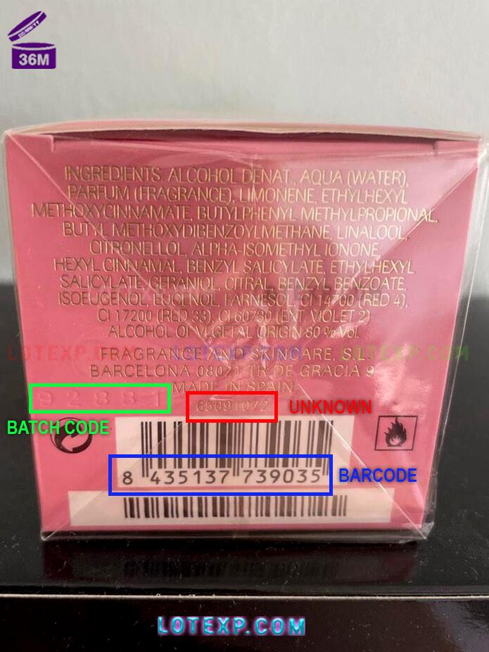 Prada Expiration Date Check 3 Prada Reveal Foundation bottle with a focus on the label, showing a hypothetical batch code area.