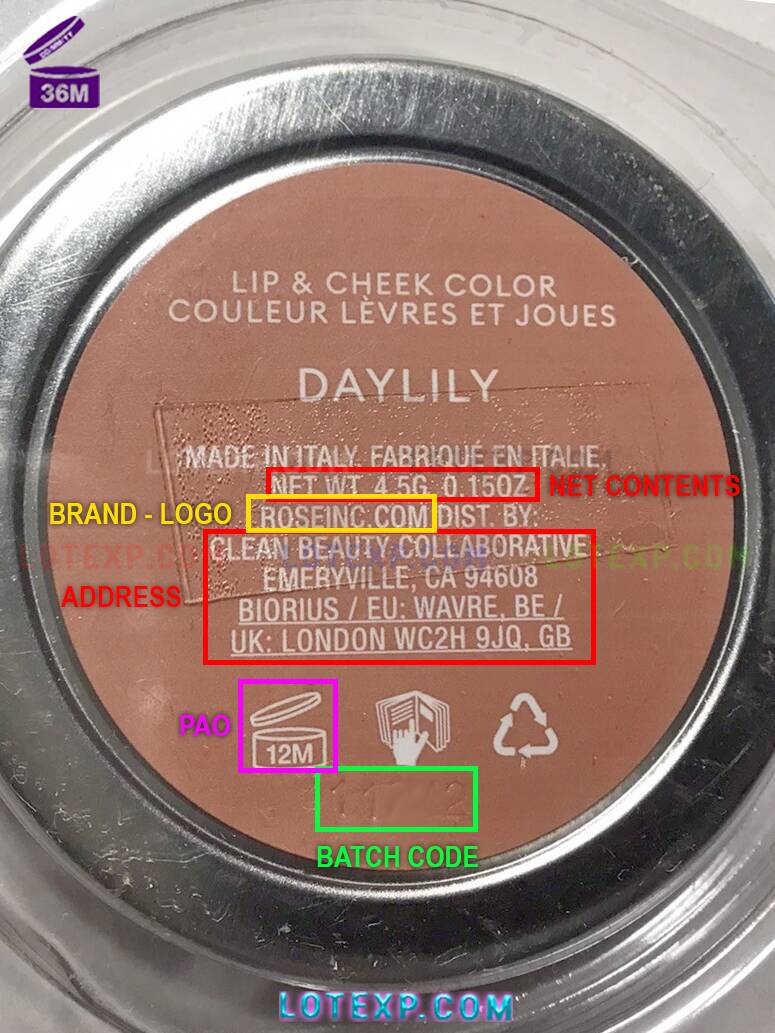 Rose Inc Batch Code Checker 2 Rose Inc Tinted Lip Gloss tube, emphasizing lip health