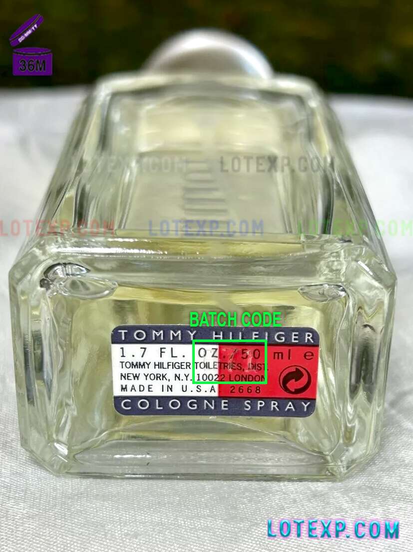 Check Tommy Hilfiger Batch Code 5 Expiry check for Tommy Hilfiger splash fragrance bottle