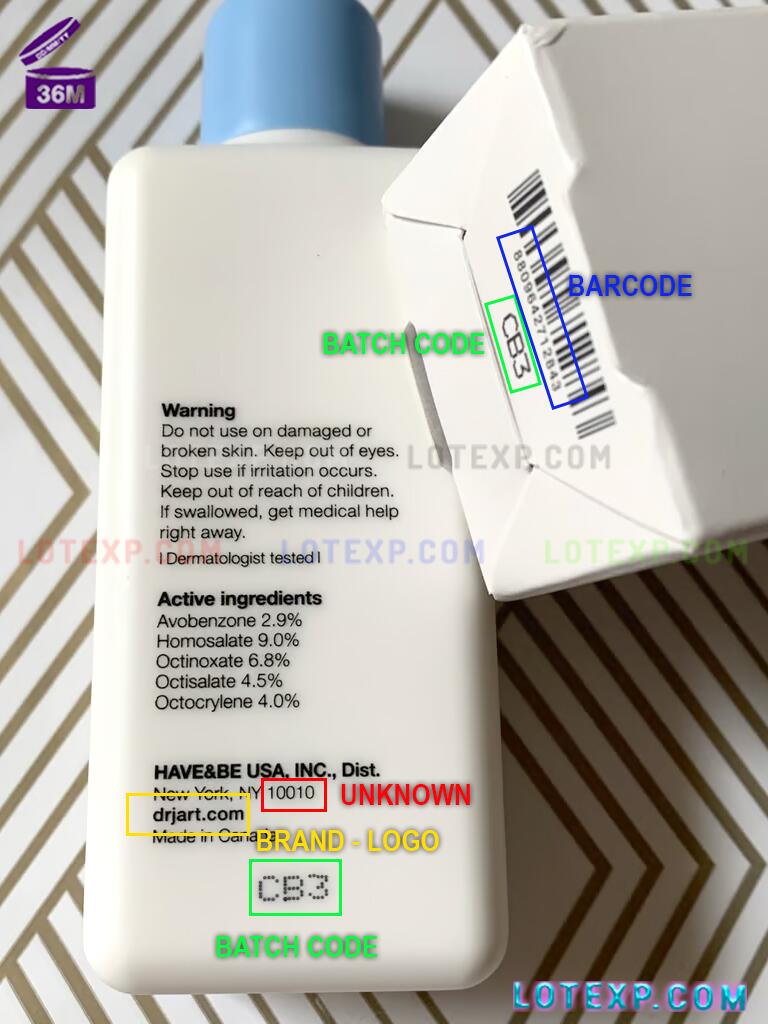 Dr Jart+ Batch Code 15 Dr.Jart Solarbiome Zine Sun Cream tube