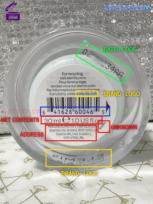 Elemis Batch Code Checker 19 Elemis sunscreen tube, with its batch code clearly marked.