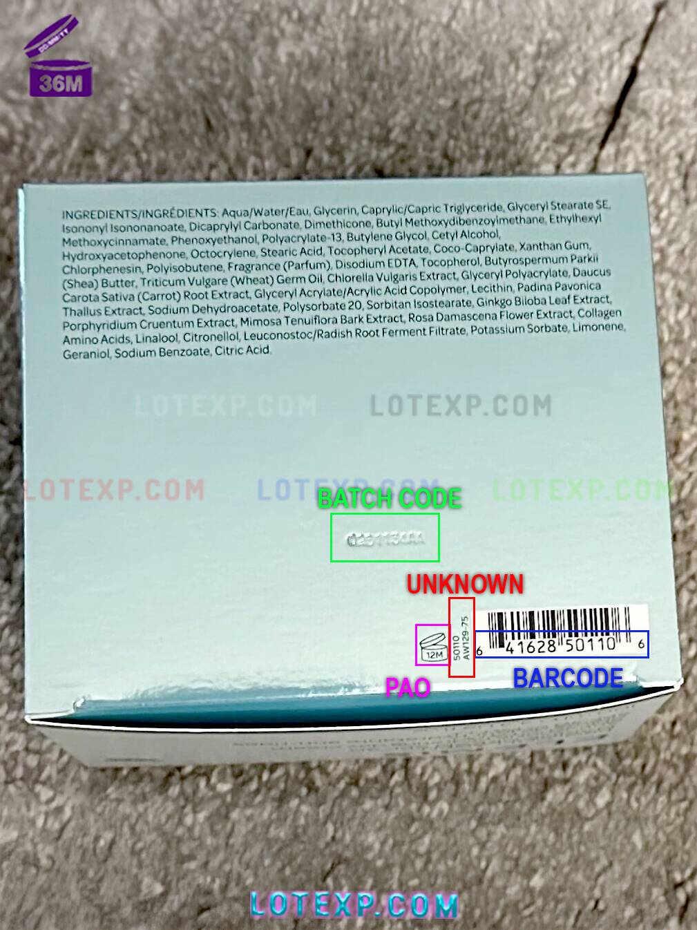 Elemis Batch Code Checker 24 Elemis shower cream bottle, focusing on the batch code at the bottom.