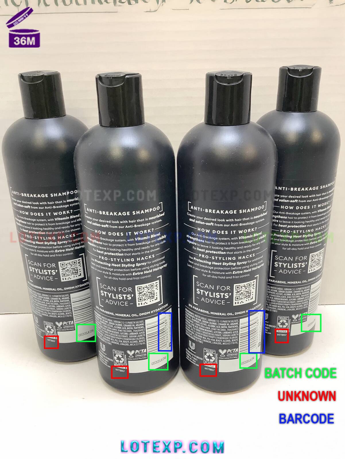 Tresemmé Batch Code 4 A Tresemme hair serum bottle with a clear view of its bottom, where the batch code is typically found.
