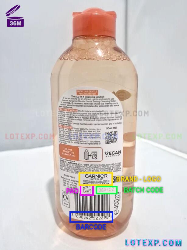Garnier Batch Code 3 A tube of Garnier BB Cream, with its batch code displayed for checking its expiry date using the Lotexp.com online tool.