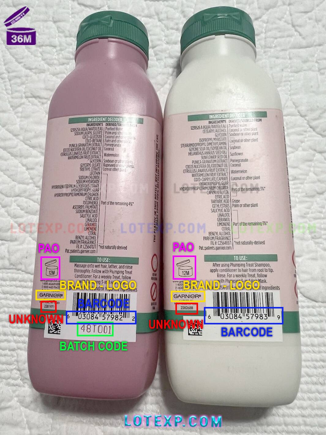 Garnier Batch Code 16 A Garnier Hydrabomb sheet mask package, showing a batch code for expiration date checking on Lotexp.com.