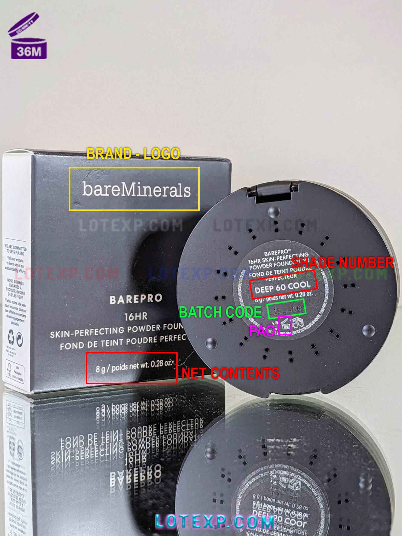 BareMinerals Batch Code Checker 12 Bareminerals bronzer compact with an open lid