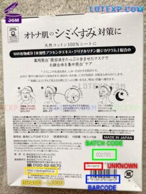 A tub of Japan Gals hair mask, with batch code information.