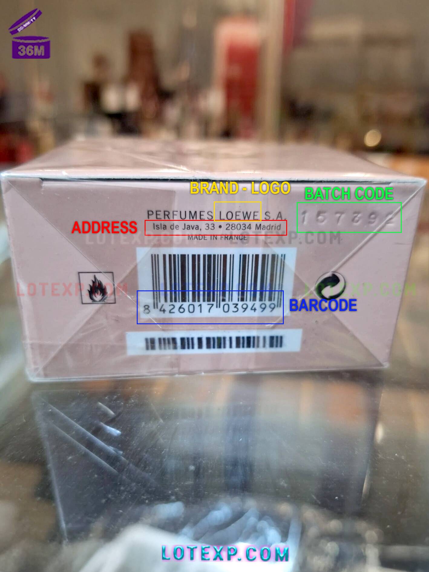 Loewe Batch Code 6 Loewe body lotion tube with visible batch code, highlighting its freshness verification on Lotexp.com