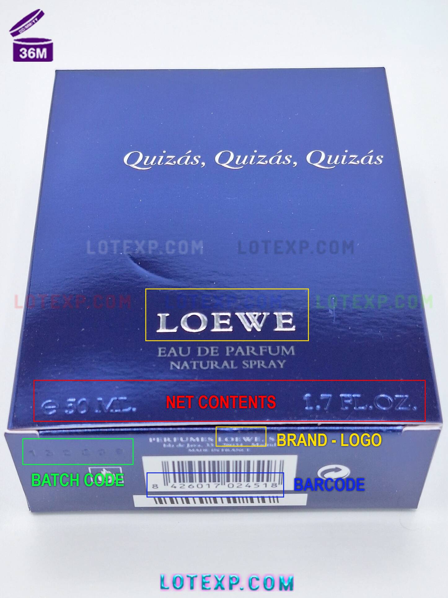 Loewe Batch Code 12 A Loewe makeup palette with a lot number, ready for a freshness check using Lotexp.com