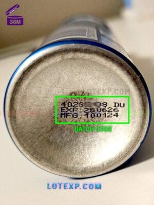 Nivea anti-blemish solution tube, showing its lot number.