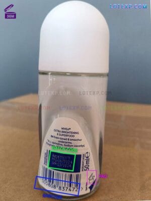 Nivea Kids Protect & Care Sun Lotion, showing its batch identifier.