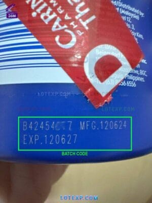 Nivea Creme Care Shower Cream bottle, highlighting batch details.