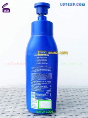 Nivea spray deodorant can, highlighting its batch code.