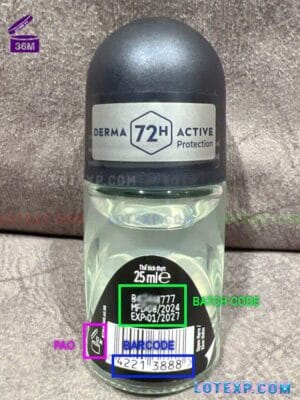 Nivea Sun Protect & Moisture SPF 50+ bottle, with focus on the batch code.
