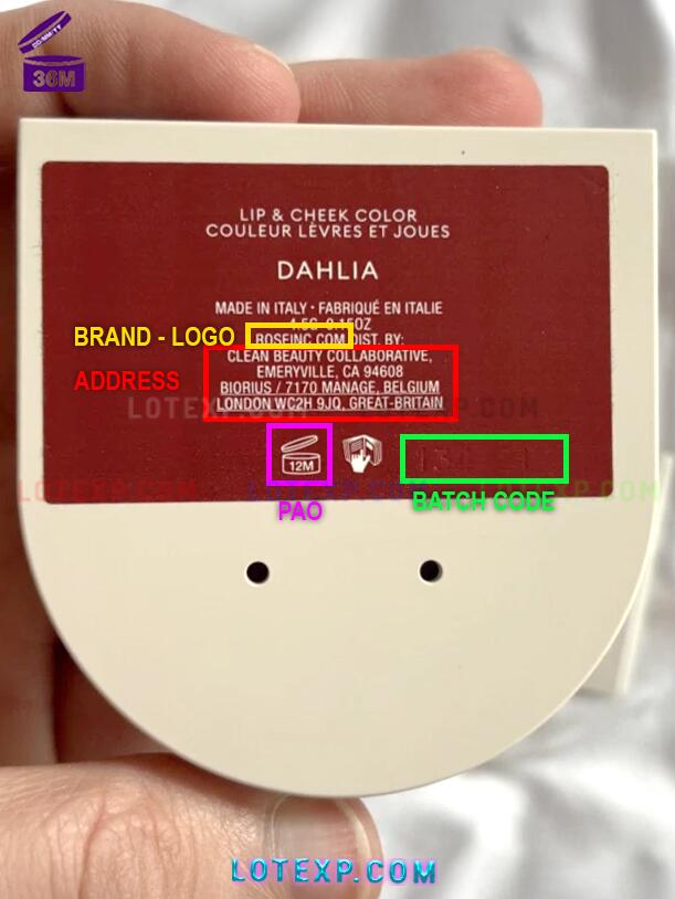 Rose Inc Batch Code Checker 12 Rose Inc Blush Divine Radiant Lip & Cheek Color compact, ready for a date check