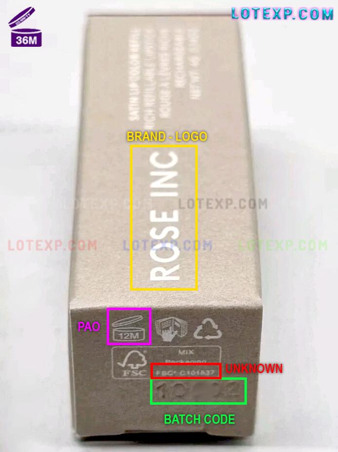 Rose Inc Batch Code Checker 17 Rose Inc Radiant Finish Powder compact, ready for a lot number check