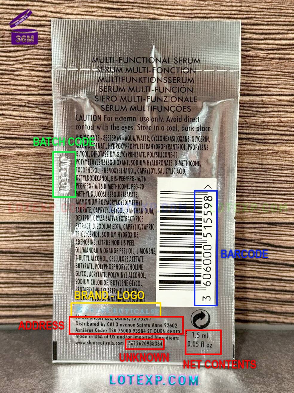 Skinceuticals Batch Code 12 Skinceuticals facial toner bottle, often used after cleansing to prepare skin.