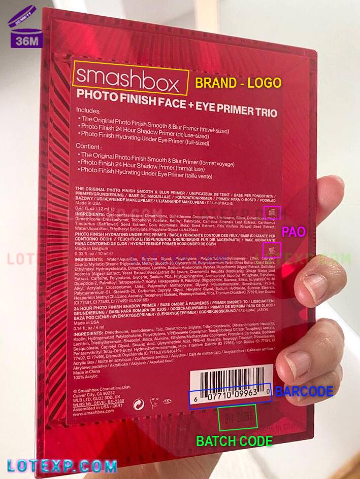 Check Smashbox Expired Date 6 Smashbox Camera Ready BB Cream tube, showing where the batch code is printed.