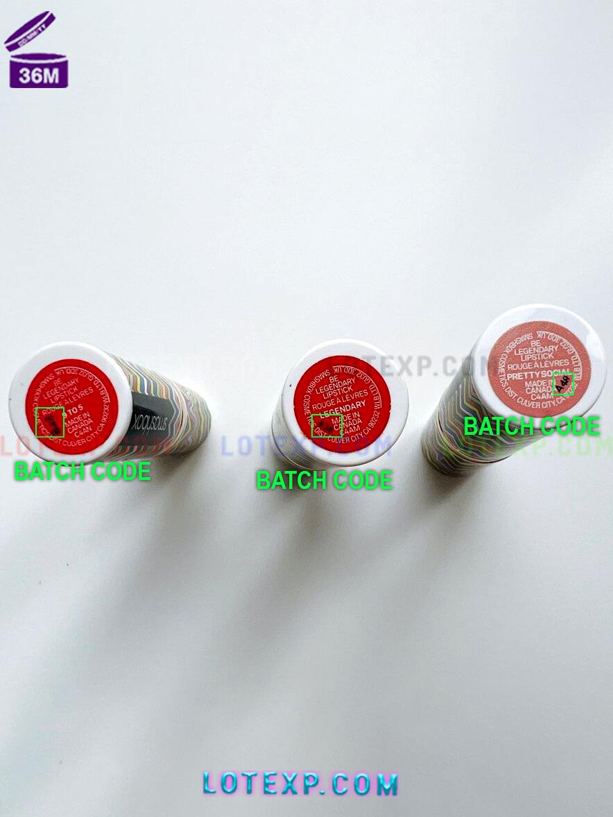 Check Smashbox Expired Date 9 Smashbox L.A. Lights Blendable Lip & Cheek Color stick, showing the lot number.
