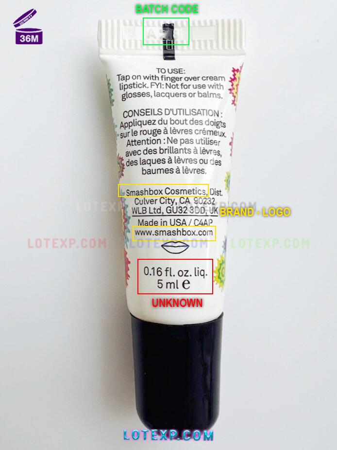 Check Smashbox Expired Date 12 Smashbox Photo Finish Primerizer bottle, highlighting the batch code for date analysis.