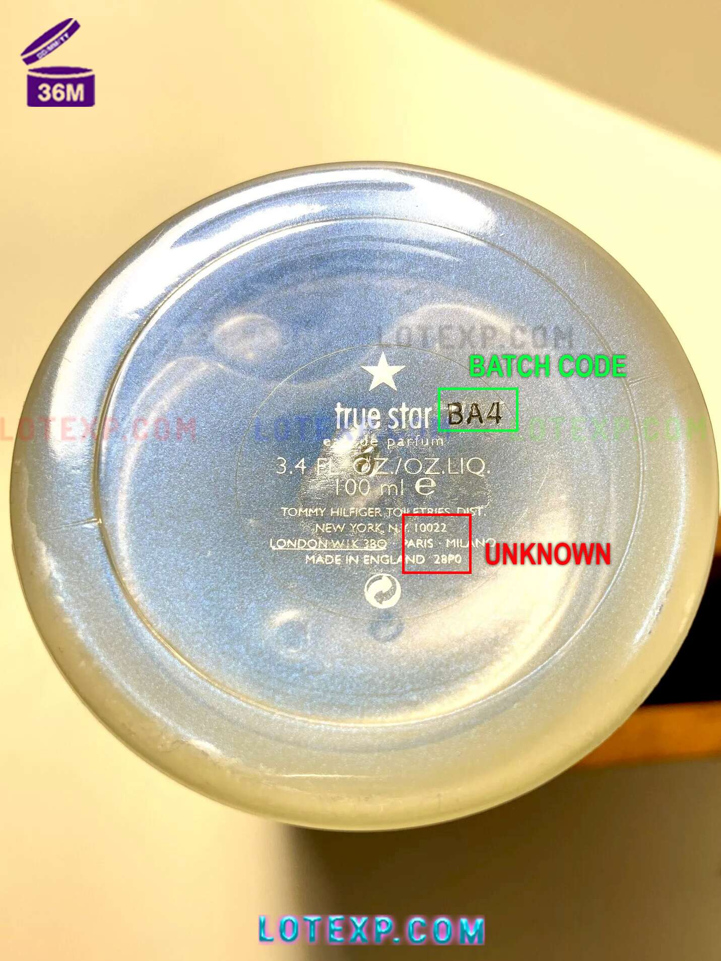 Check Tommy Hilfiger Batch Code 11 Information for Tommy Hilfiger aftershave lotion batch code