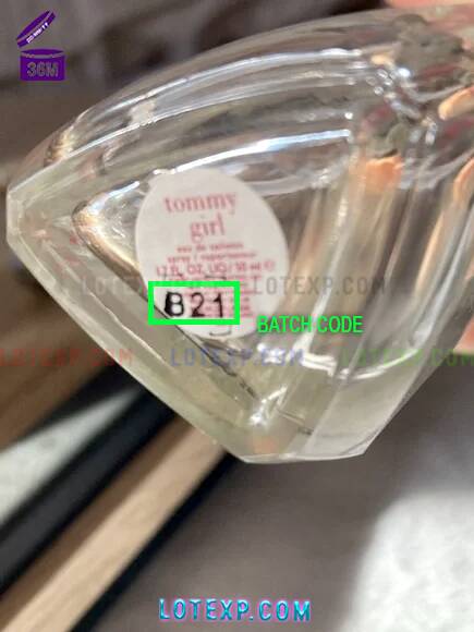 Check Tommy Hilfiger Batch Code 14 Lookup batch code on a Tommy Hilfiger cologne bottle