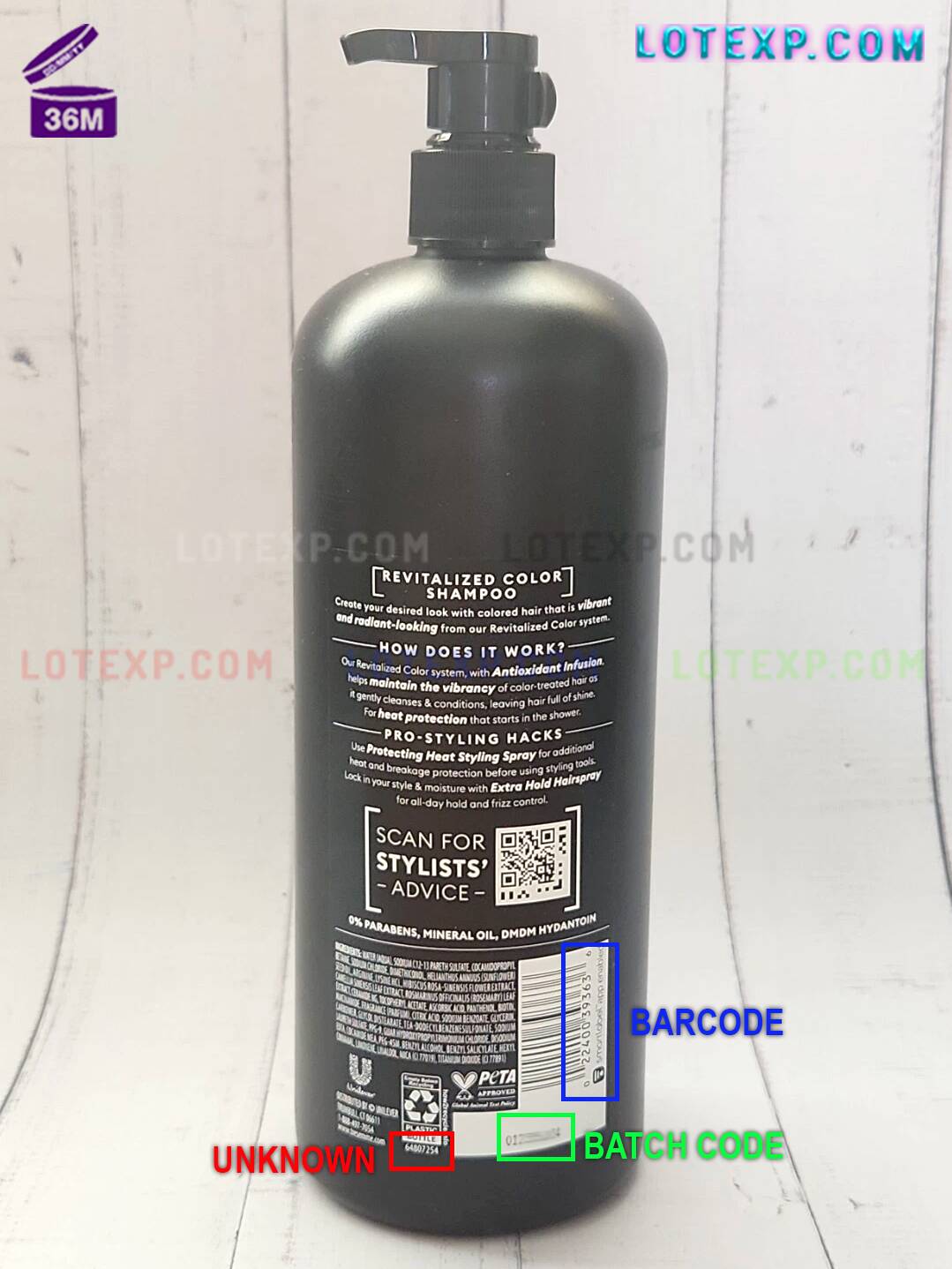 Tresemmé Batch Code 16 A Tresemme TRES Two Extra Hold Mousse bottle, highlighting its batch code for an expiry date calculation.