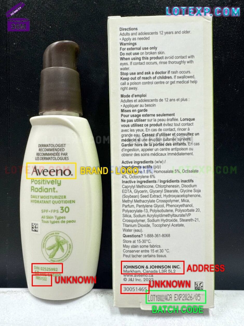 Aveeno Batch Code Checker | Cosmetic calculator - Batch code checker