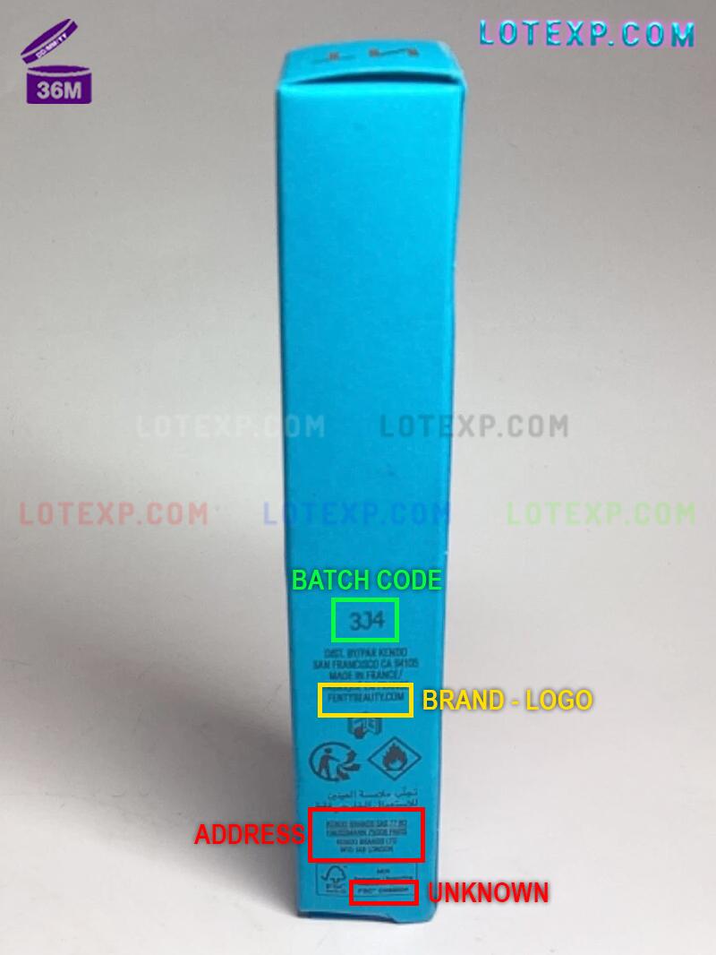 Fenty Beauty Batch Code 11 Fenty Beauty skincare expiry date verification interface